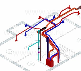 Вентиляция с рекуперацией аксонометрия Вентиляция с рекуперацией аксонометрия